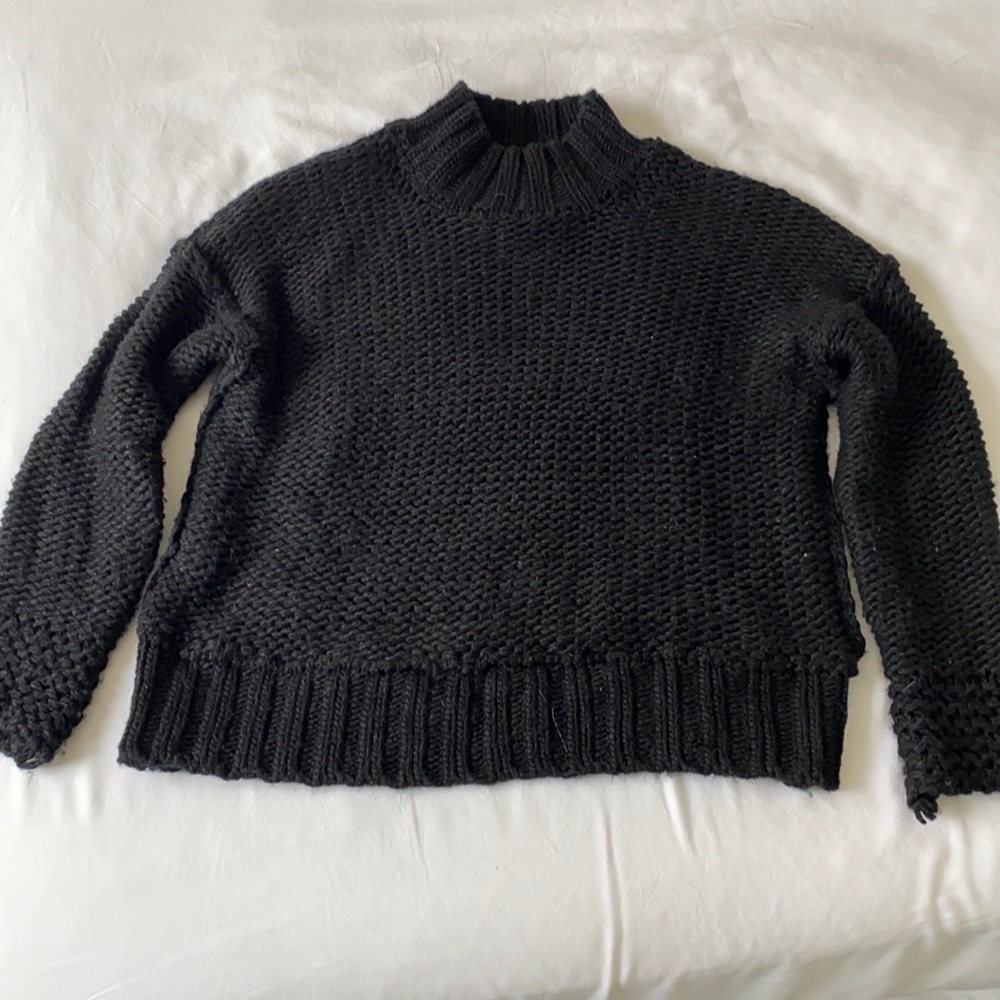 Black Chunky Knit Sweater